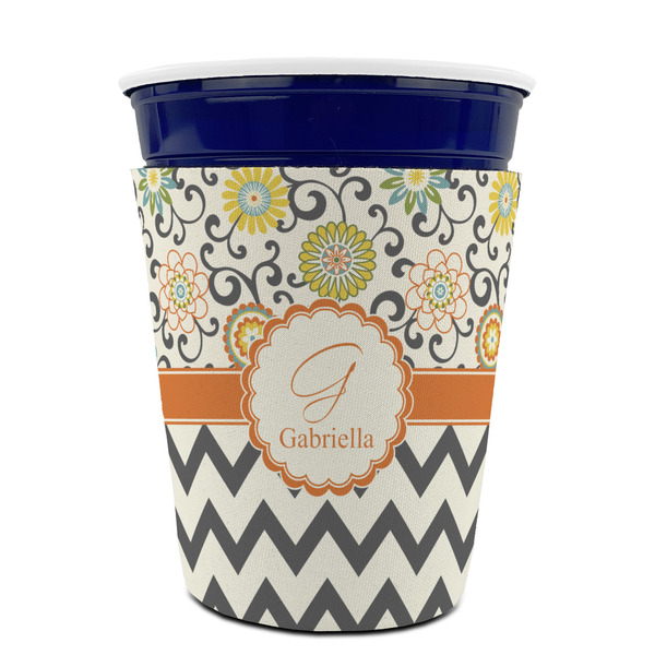 Swirls, Floral & Chevron Party Cup Sleeves - without bottom - FRONT (on cup)
