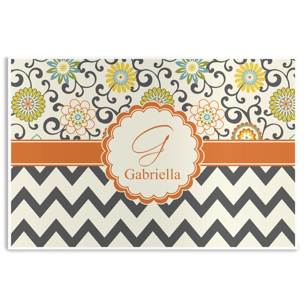 Custom Swirls, Floral & Chevron Disposable Paper Placemats (Personalized)