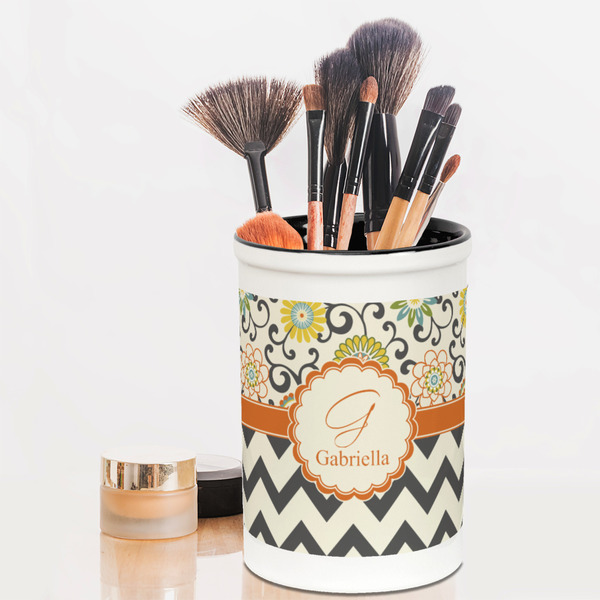 Swirls, Floral & Chevron Pencil Holder - LIFESTYLE makeup