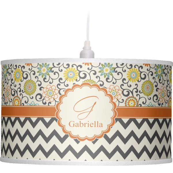 Swirls, Floral & Chevron Pendant Lamp Shade