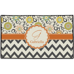 Swirls, Floral & Chevron Door Mat - 60"x36" (Personalized)