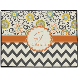 Swirls, Floral & Chevron Door Mat (Personalized)