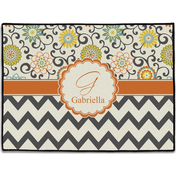 Custom Swirls, Floral & Chevron Door Mat (Personalized)