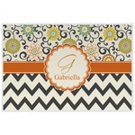 Swirls, Floral & Chevron Laminated Placemat w/ Name and Initial