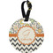 Swirls, Floral & Chevron Personalized Round Luggage Tag