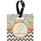 Swirls, Floral & Chevron Plastic Luggage Tag - Square w/ Name and Initial