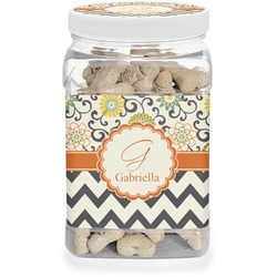 Swirls, Floral & Chevron Dog Treat Jar (Personalized)