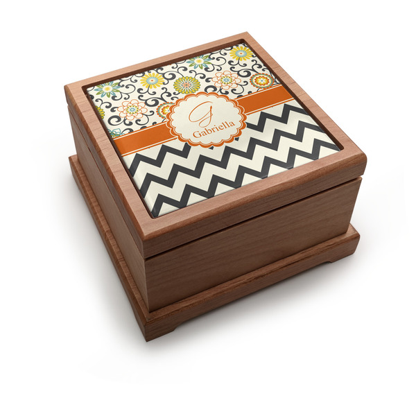 Custom Swirls, Floral & Chevron Pet Urn w/ Name and Initial