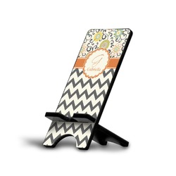 Swirls, Floral & Chevron Cell Phone Stand (Large) (Personalized)