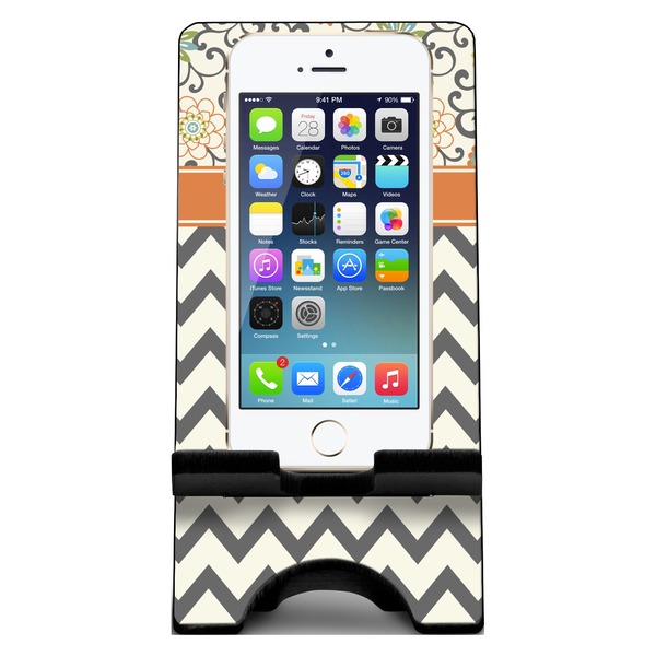 Swirls, Floral & Chevron Phone Stand w/ Phone