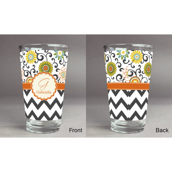 Swirls, Floral & Chevron Pint Glass - Full Fill w Transparency - Approval