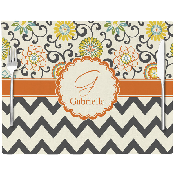 Swirls, Floral & Chevron Placemat with Props
