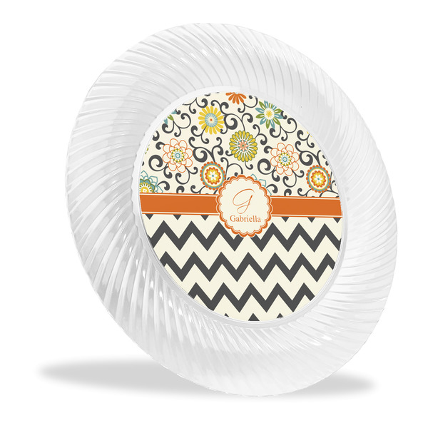 Custom Swirls, Floral & Chevron Plastic Party Dinner Plates - 10" (Personalized)