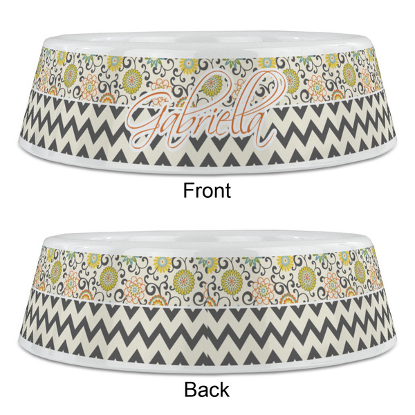 Swirls, Floral & Chevron Plastic Pet Bowls - Large - APPROVAL