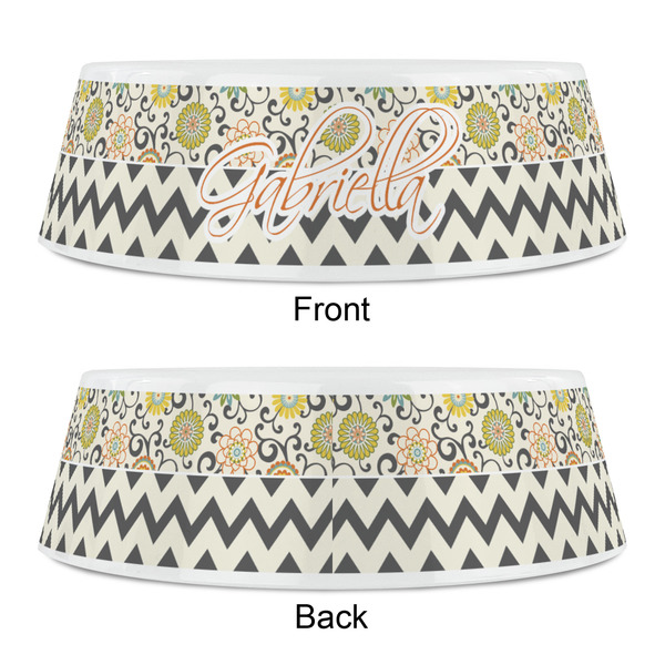 Swirls, Floral & Chevron Plastic Pet Bowls - Small - APPROVAL