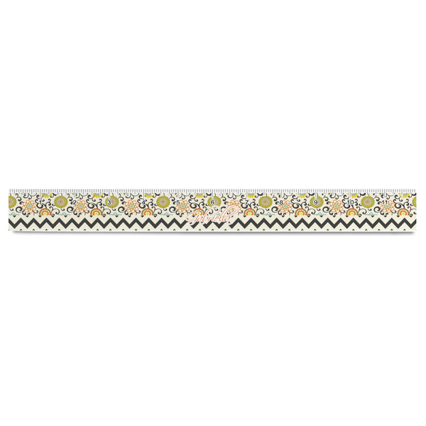 Swirls, Floral & Chevron Plastic Ruler - 12" - FRONT