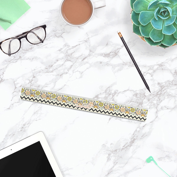 Swirls, Floral & Chevron Plastic Ruler - 12" - LIFESTYLE