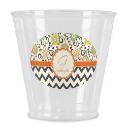Swirls, Floral & Chevron Plastic Shot Glass (Personalized)