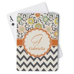 Swirls, Floral & Chevron Playing Cards (Personalized)