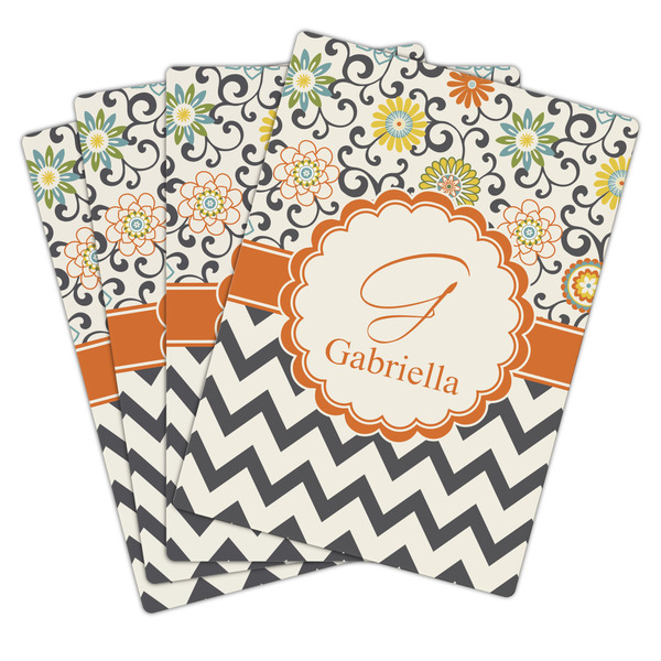 Swirls, Floral & Chevron Playing Cards - Hand Back View