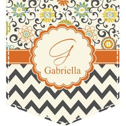 Swirls, Floral & Chevron Iron On Faux Pocket (Personalized)