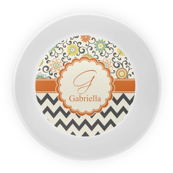 Swirls, Floral & Chevron Melamine Bowl - Center
