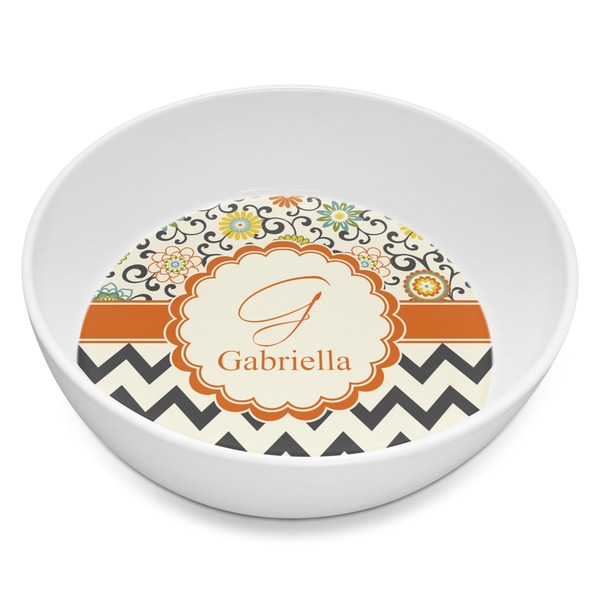 Custom Swirls, Floral & Chevron Melamine Bowl - 8 oz (Personalized)
