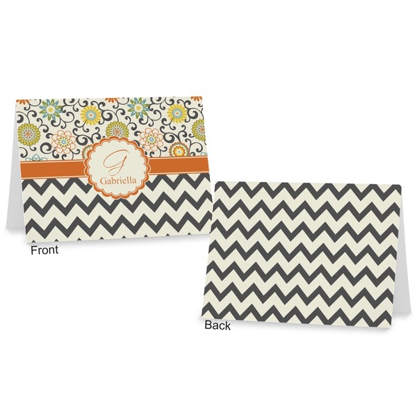 Swirls, Floral & Chevron Postcard - Front and Back