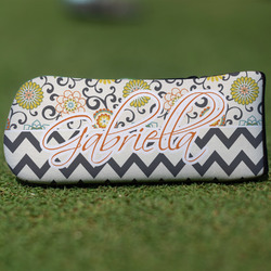 Swirls, Floral & Chevron Blade Putter Cover (Personalized)
