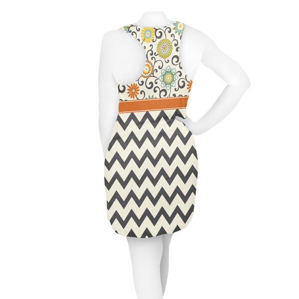 Swirls, Floral & Chevron Racerback Dress - On Model - Back