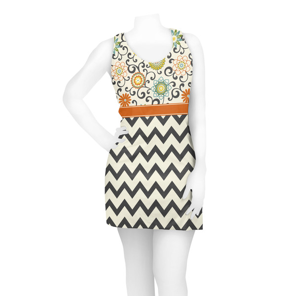 Swirls, Floral & Chevron Racerback Dress - On Model - Front