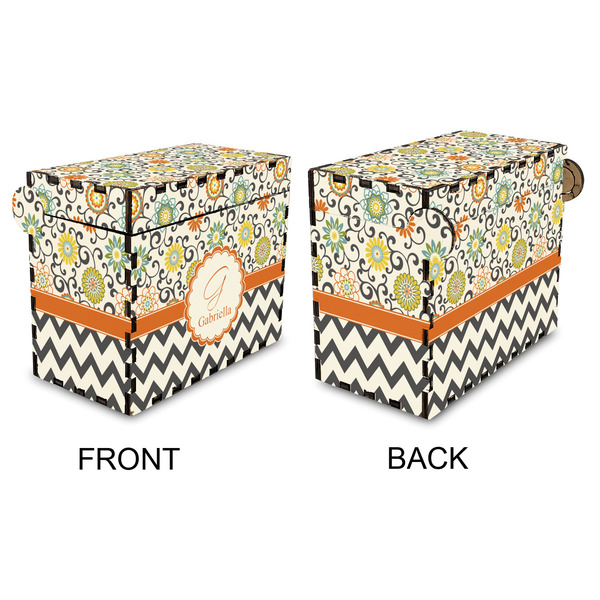 Swirls, Floral & Chevron Recipe Box - Full Color - Approval