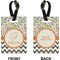 Swirls, Floral & Chevron Rectangle Luggage Tag (Front + Back)