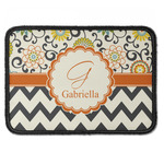 Swirls, Floral & Chevron Iron On Rectangle Patch w/ Name and Initial