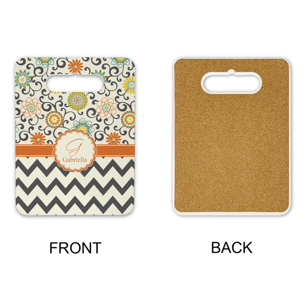 Swirls, Floral & Chevron Rectangle Trivet with Handle - APPROVAL