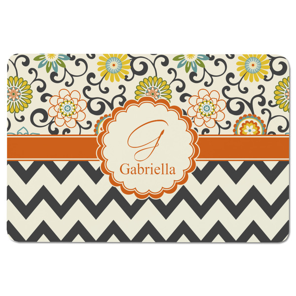 Swirls, Floral & Chevron Rectangular Fridge Magnet - FRONT