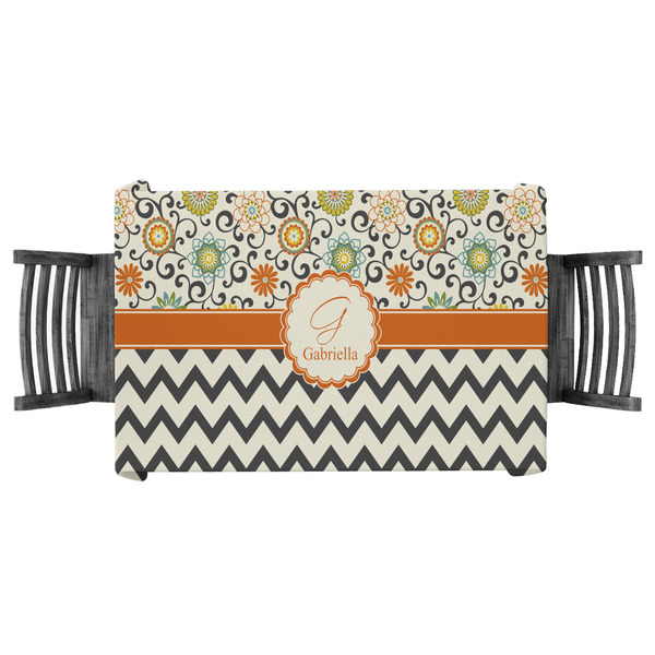 Custom Swirls, Floral & Chevron Tablecloth - 58"x58" (Personalized)