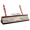 Swirls, Floral & Chevron Red Mahogany Nameplates with Business Card Holder - Angle