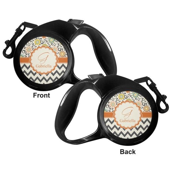 Swirls, Floral & Chevron Retractable Dog Leash - Small - Apvl