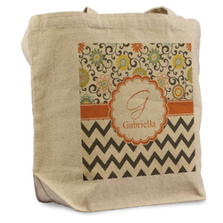 Swirls, Floral & Chevron Reusable Cotton Grocery Bag - Single (Personalized)