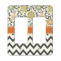 Swirls, Floral & Chevron Rocker Style Light Switch Cover - Two Switch