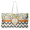 Swirls, Floral & Chevron Large Rope Tote Bag - Front View