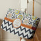 Swirls, Floral & Chevron Large Rope Tote - Life Style