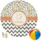 Swirls, Floral & Chevron Round Beach Towel (Personalized)