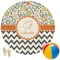 Swirls, Floral & Chevron Round Beach Towel (Personalized)