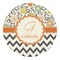 Swirls, Floral & Chevron Round Decal - Small (Personalized)