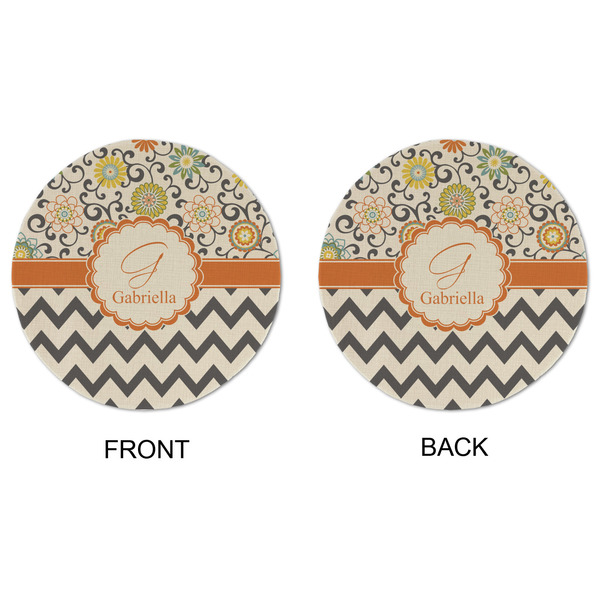 Swirls, Floral & Chevron Round Linen Placemats - APPROVAL (double sided)