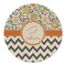 Swirls, Floral & Chevron Round Linen Placemats - FRONT (Single Sided)