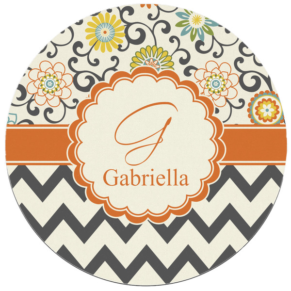 Swirls, Floral & Chevron Round Mousepad - APPROVAL
