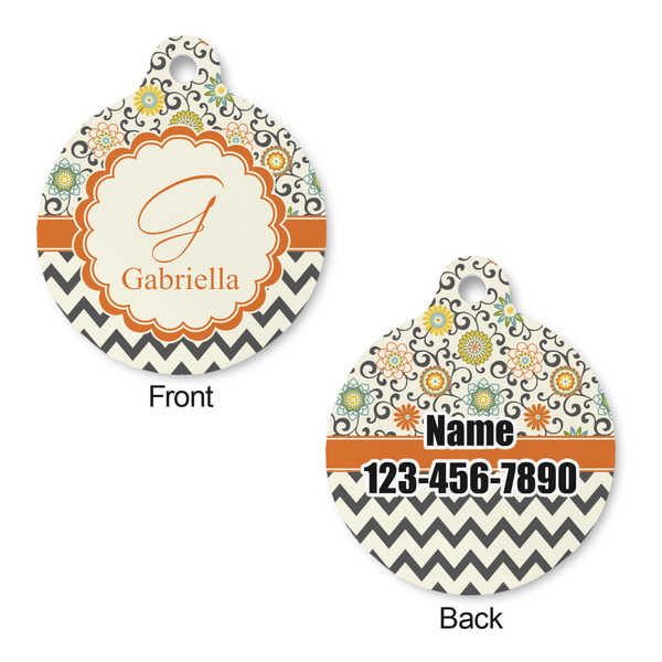 Swirls, Floral & Chevron Round Pet ID Tag - Large - Approval